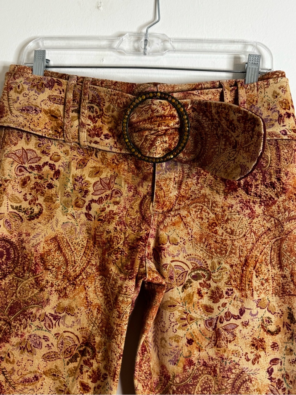 bebe Multi-Tone Paisley Flare Pants - Picture 3 of 9
